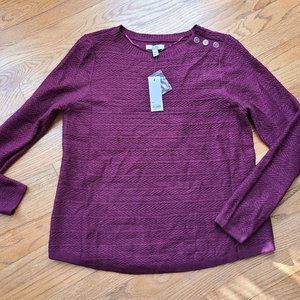 Croft & Barrow Long Sleeve Curved Hem Sweater